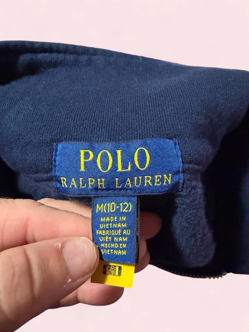 Polo by Ralph Lauren Navy Quarter-Zip Sweatshirt with Pony Logo